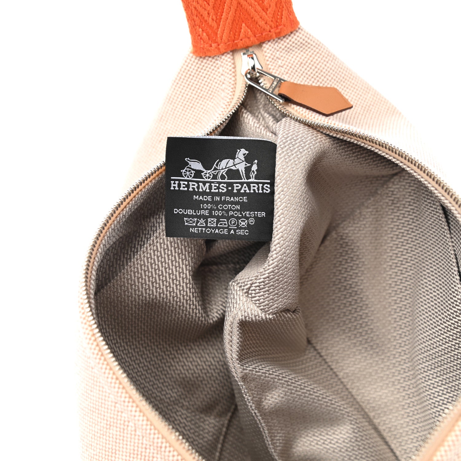 Hermes Canvas Small Bride-A-Brac Pouch Natural Orange 6 of 9