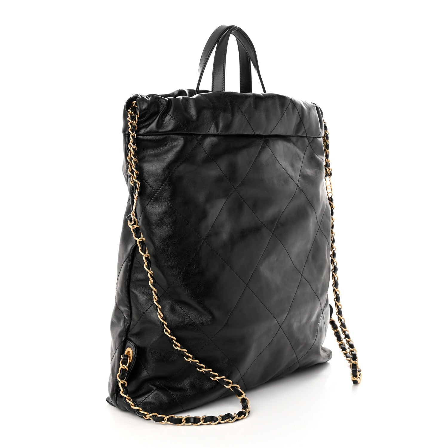 Chanel Shiny Calfskin Quilted Chanel 22 Backpack Black 3 of 10