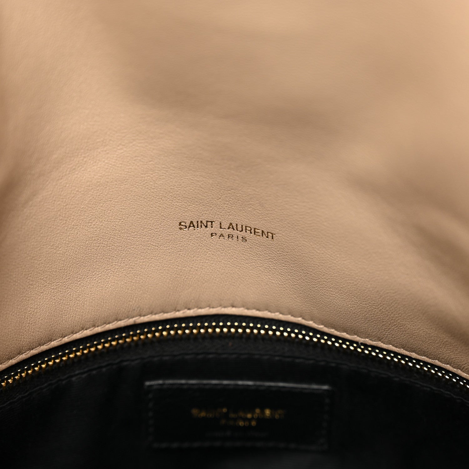 Saint Laurent Lambskin Quilted Medium Loulou Puffer Monogram Chain Satchel Dark Beige 8 of 12