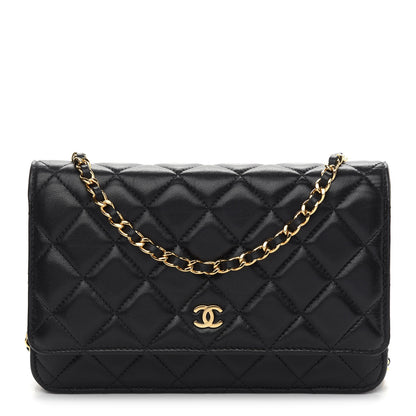 Chanel Lambskin Quilted Wallet On Chain WOC Black 1 of 10