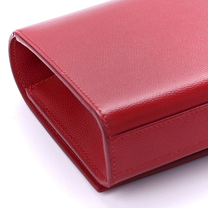 Saint Laurent Grain De Poudre Small Monogram Kate Satchel Red 11 of 12