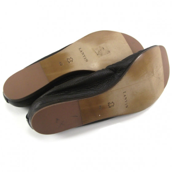 Lanvin Leather Elastic Ballet Flats Black 40 5 of 7