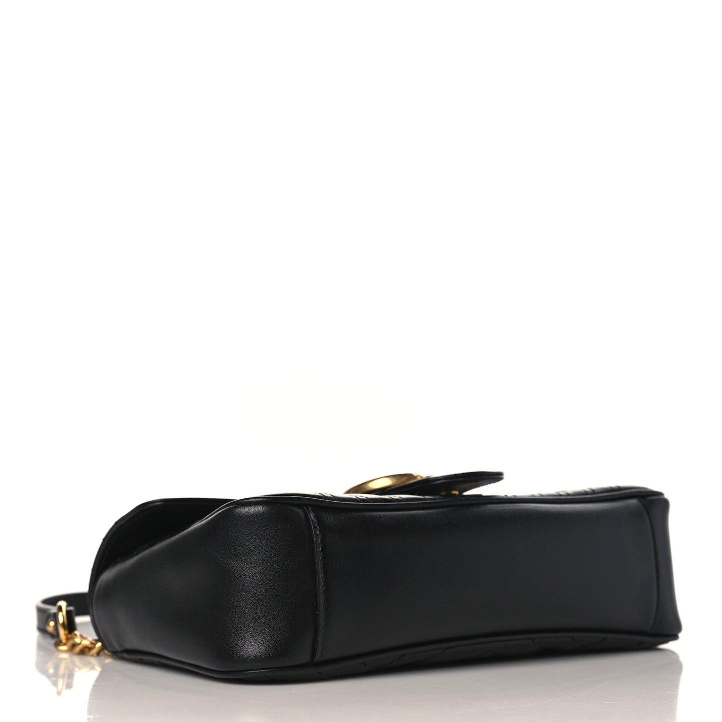 Calfskin Matelasse Small GG Marmont Shoulder Bag Black