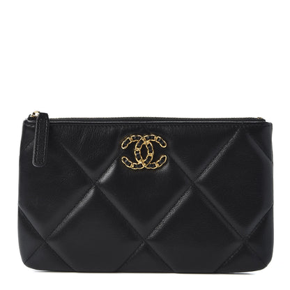 Chanel Goatskin Quilted 19 Cosmetic Case Black 1 of 9