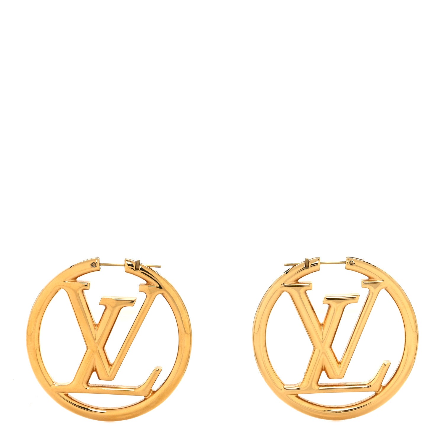 Louis Vuitton Metal Louise Hoop Earrings Gold 1 of 4