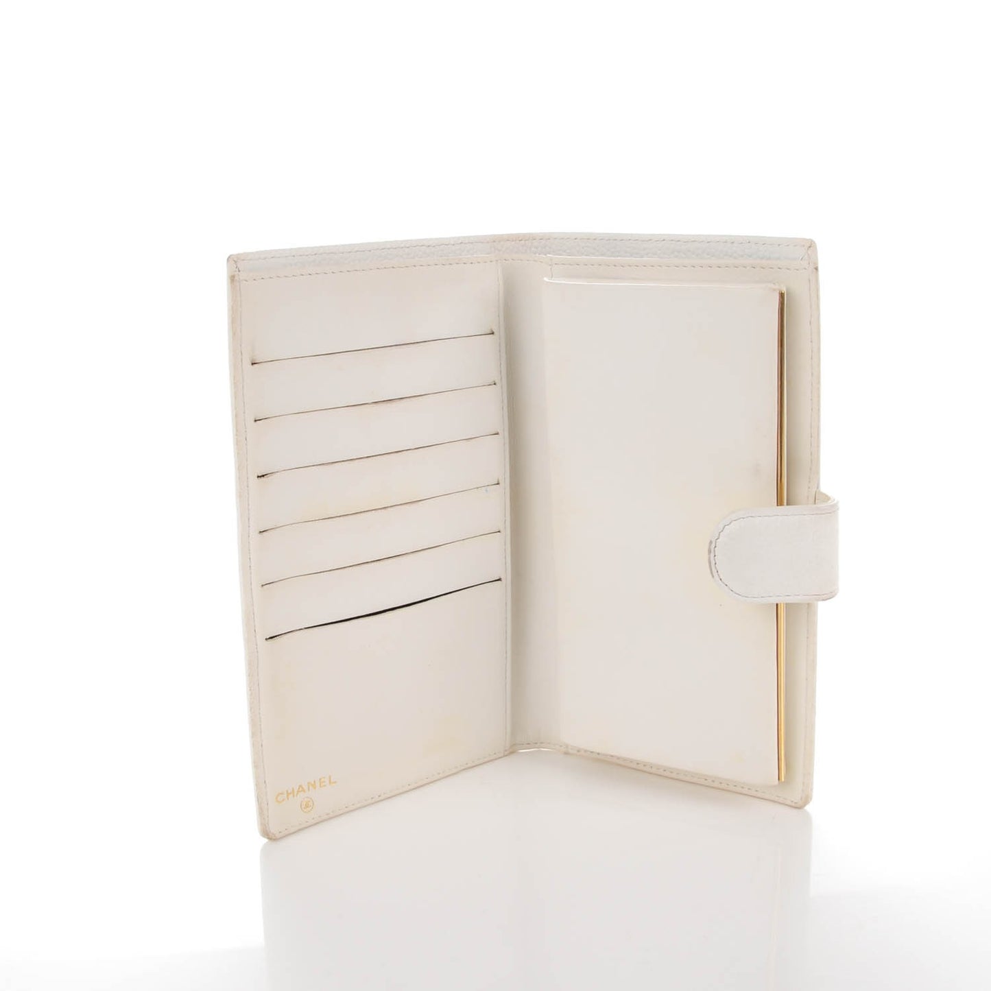Caviar Timeless CC French Wallet White