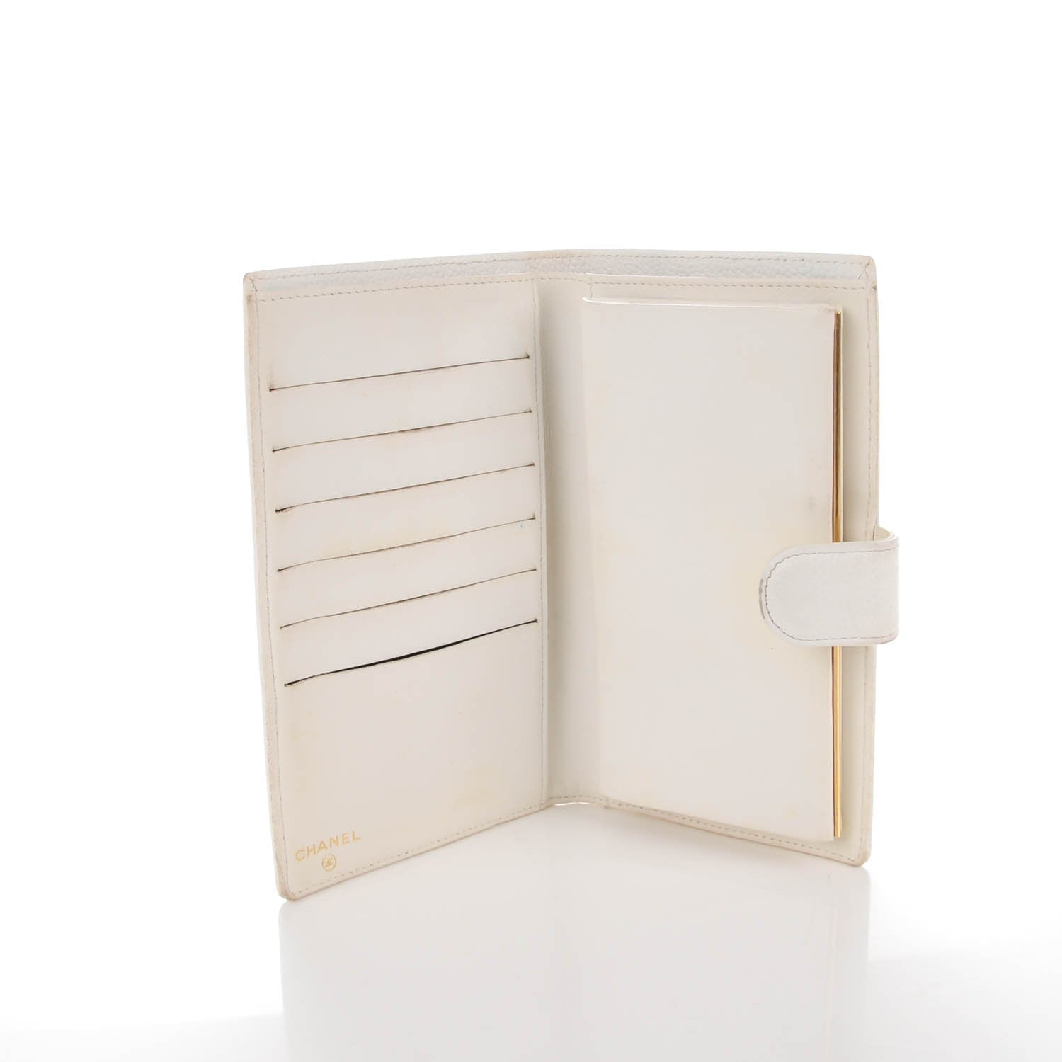 Chanel Caviar Timeless CC French Wallet White 5 of 8