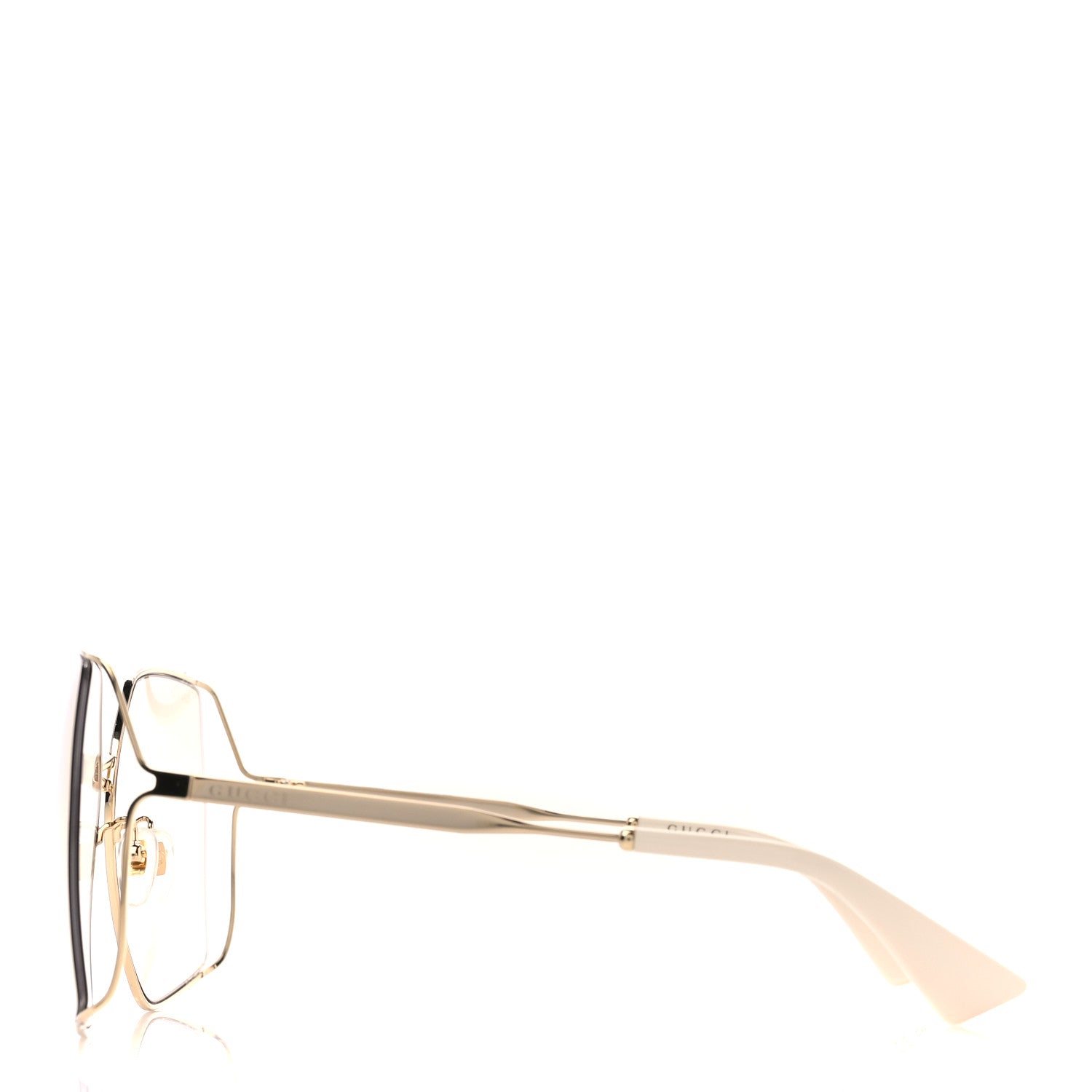 Gucci Metal Square Frame Sunglasses GG0817S Gold 3 of 8