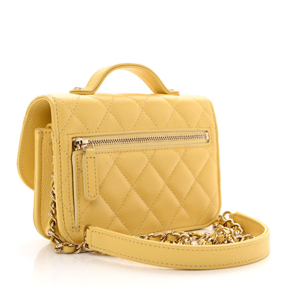 Chanel Caviar Quilted Business Affinity Clutch With Chain Flap Yellow 3 of 11
