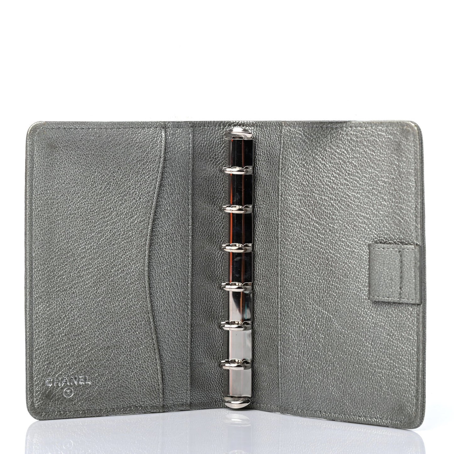 Glazed Calfskin Diamond Stitched Agenda Cover Gold