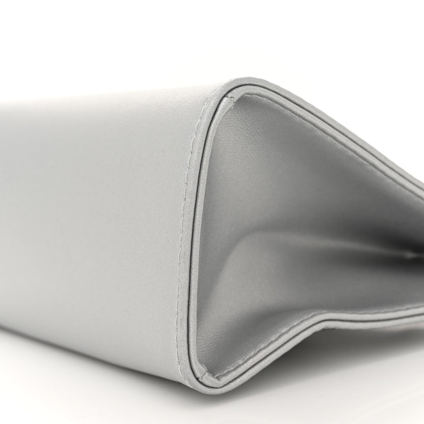 Metallic Vegan Leather Small Shopping Bag Silver