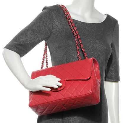 Chanel Washed Caviar Jumbo Single Flap Fuchsia 2 of 7