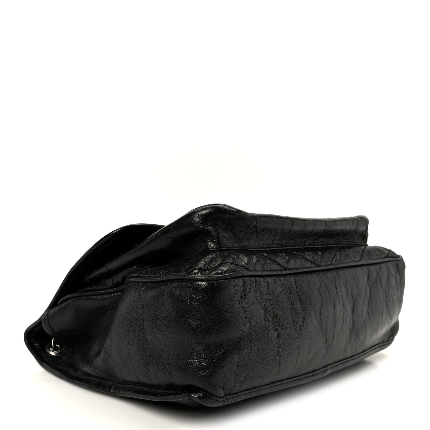 Saint Laurent Crinkled Calfskin Matelasse Monogram Large Niki Chain Satchel Black 4 of 11