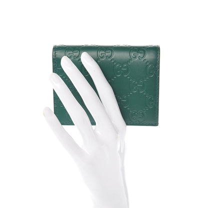 Gucci Guccissima Card Case Wallet Green 2 of 8