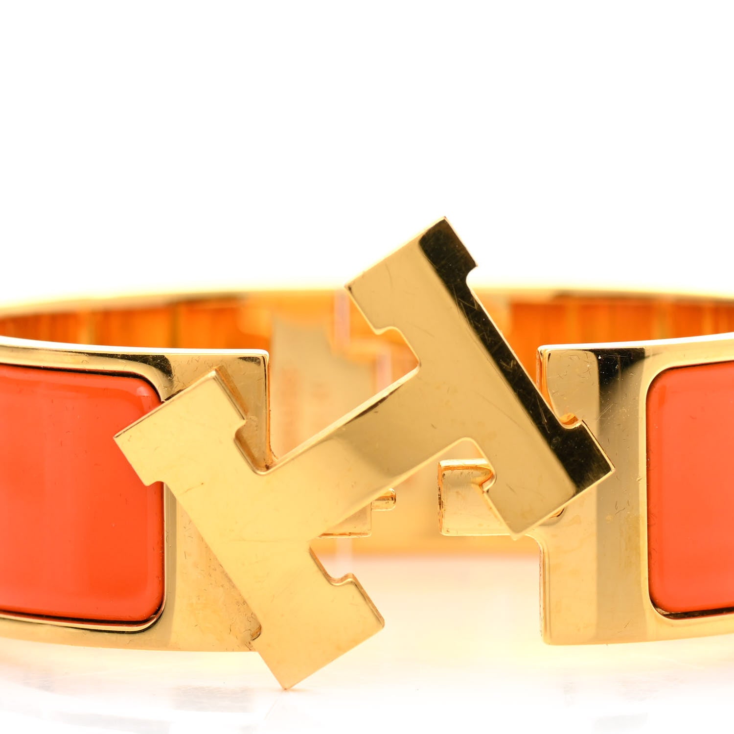 Hermes Enamel Wide Clic Clac H Bracelet PM Orange 5 of 6