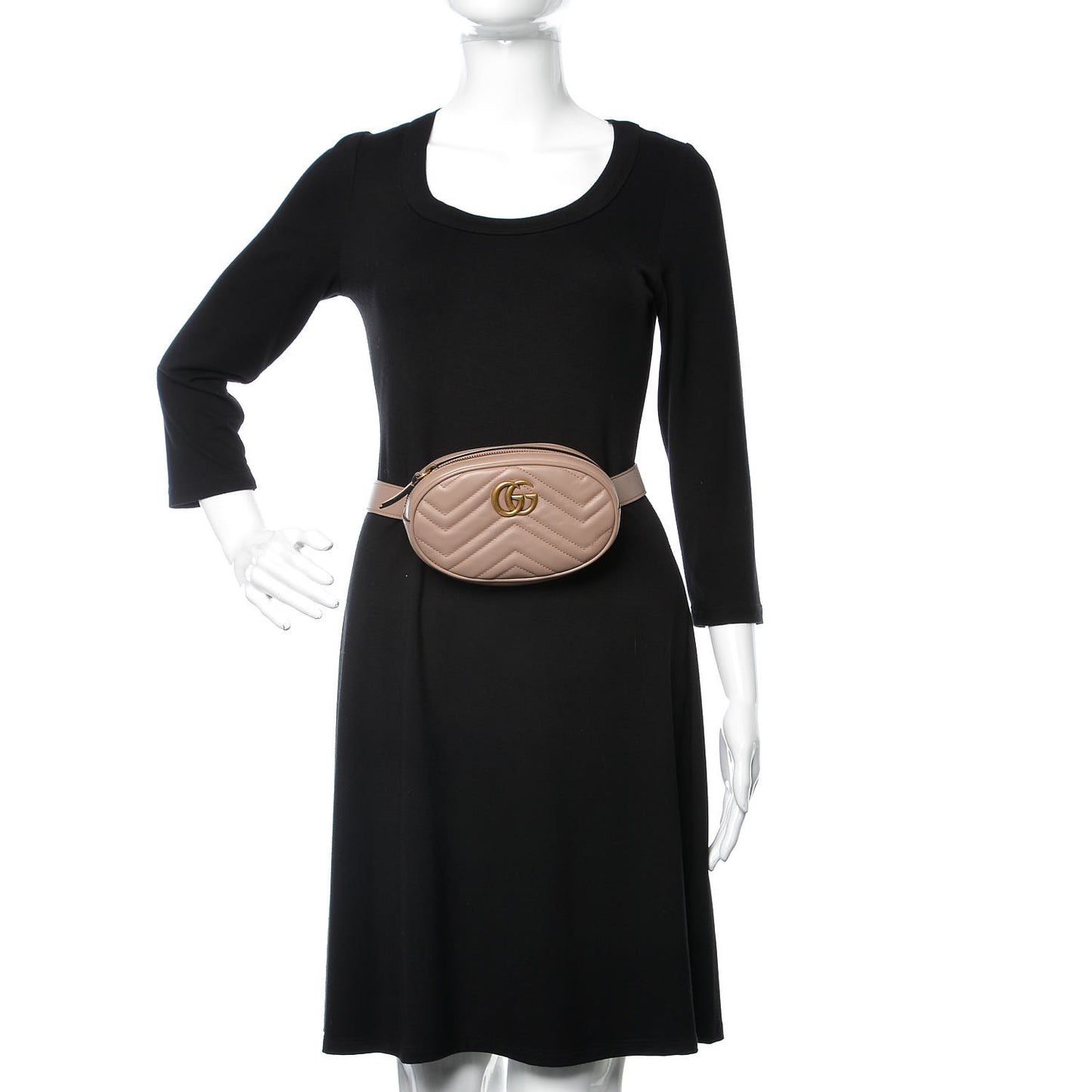 Calfskin Matelasse GG Marmont Belt Bag 75 30 Porcelain Rose