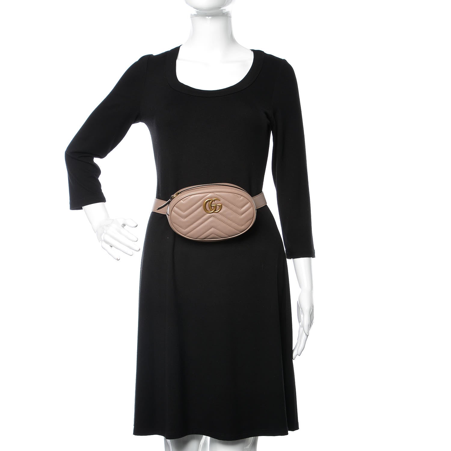 Gucci Calfskin Matelasse GG Marmont Belt Bag 75 30 Porcelain Rose 2 of 8