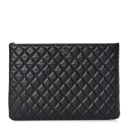 Chanel Caviar Quilted Large Cosmetic Case Black 1 of 9