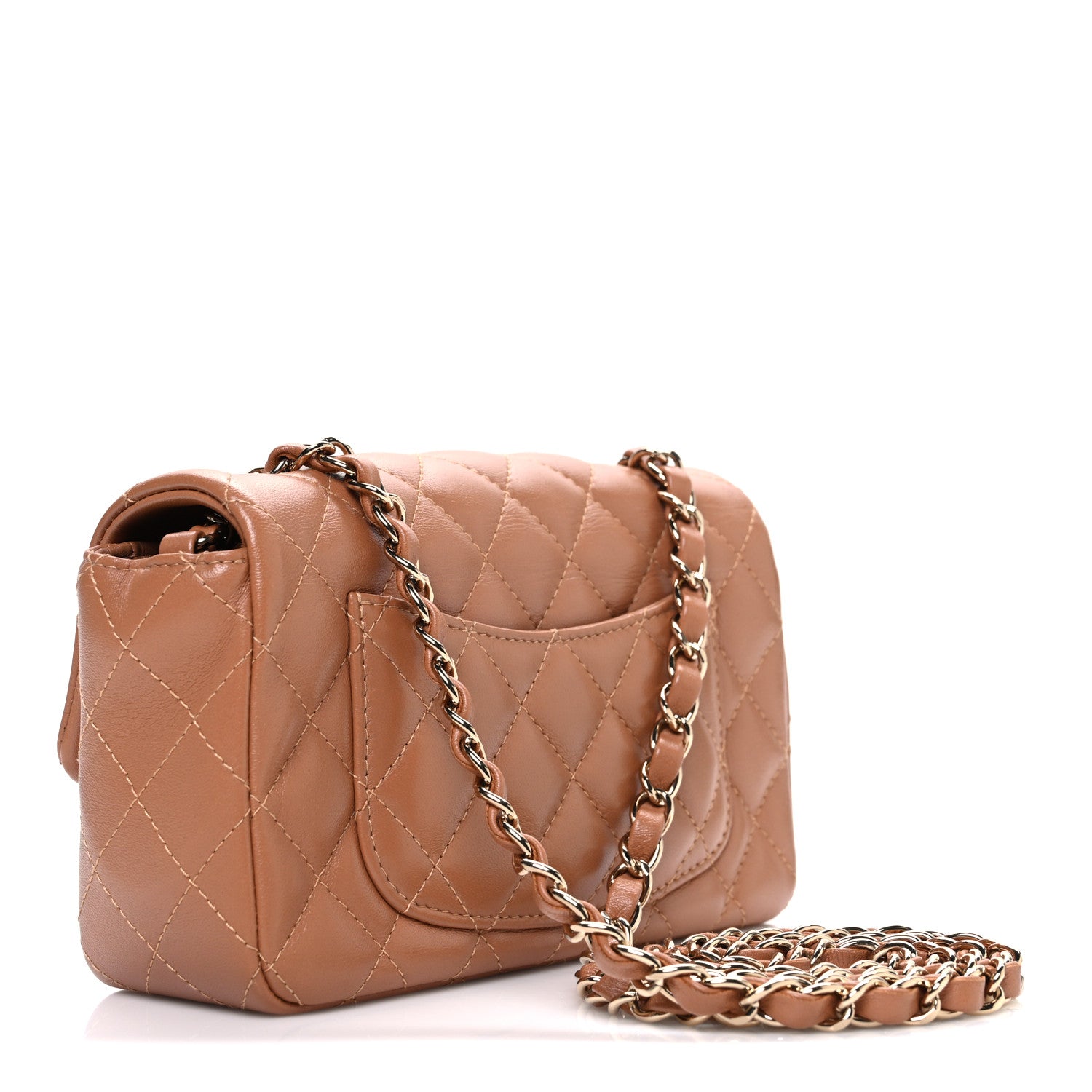 Chanel Lambskin Quilted Mini Rectangular Flap Brown 3 of 11