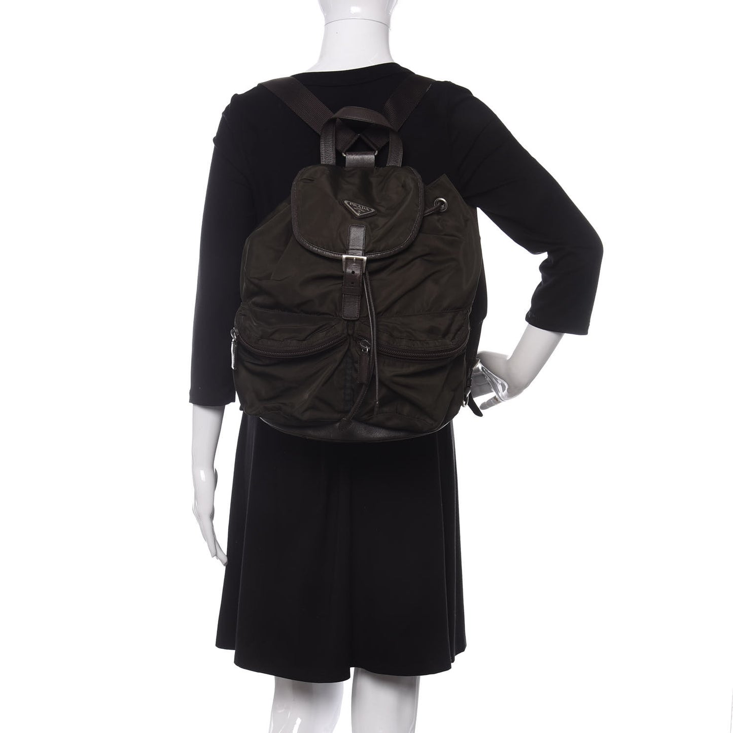 Tessuto Nylon Medium Vela Backpack Ebano
