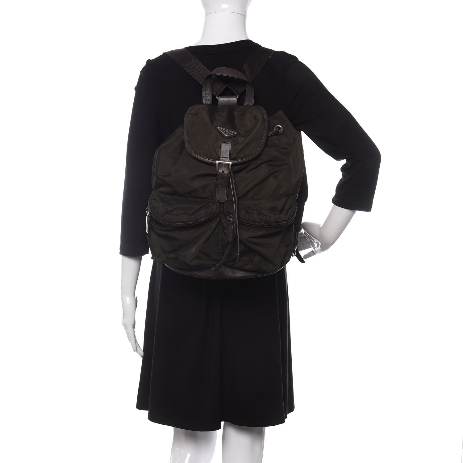 Prada Tessuto Nylon Medium Vela Backpack Ebano 2 of 9