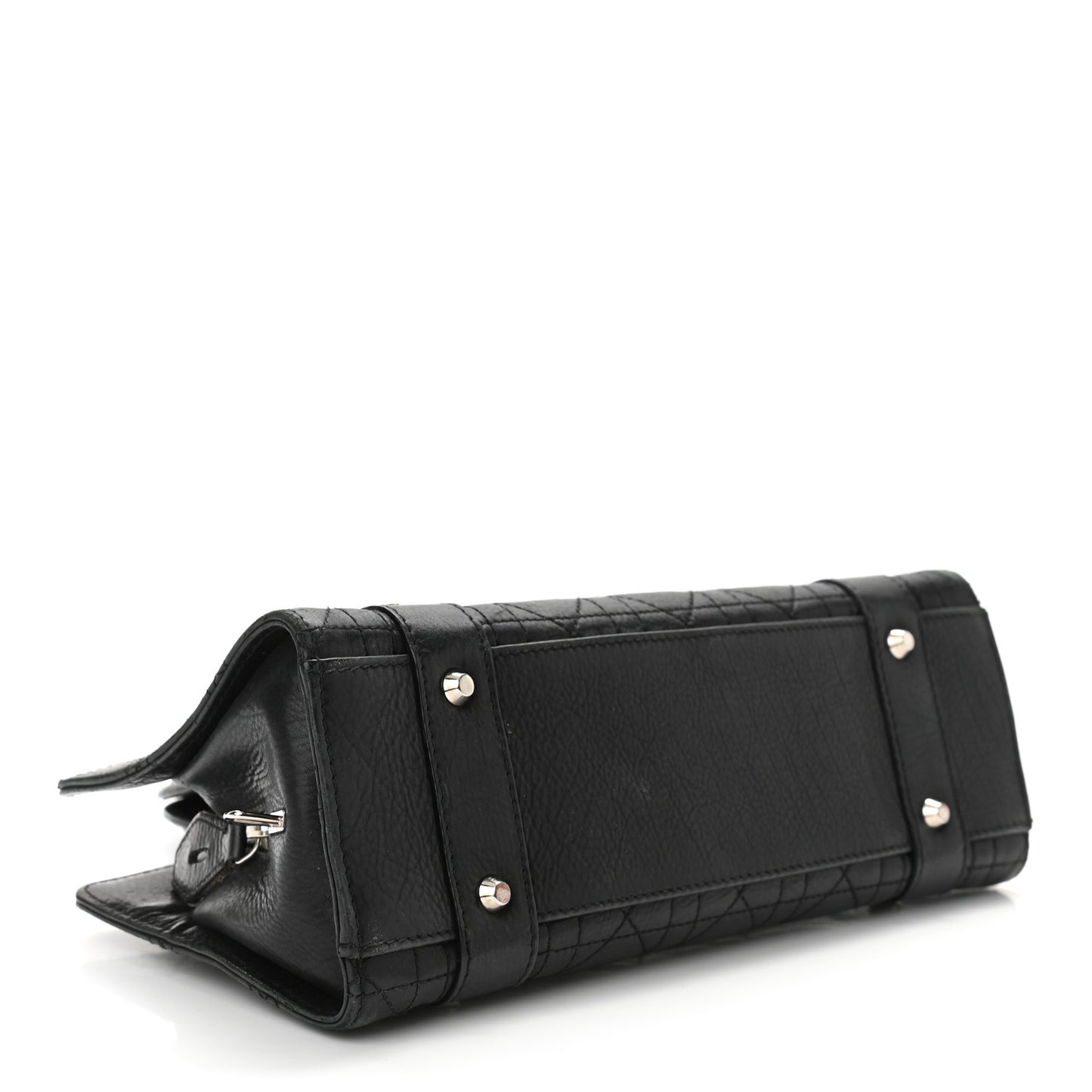 Calfskin Cannage Stitched Small Lady East West Lady Dior Black