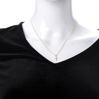 David Yurman 18K Yellow Gold Diamond Cable Collectibles Cross Necklace 2 of 5
