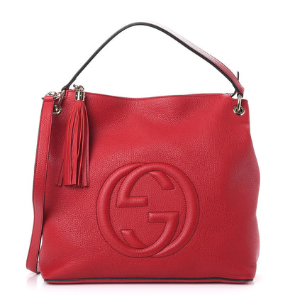 Gucci Pebbled Calfskin Large Soho Hobo Tabasco Red 1 of 12