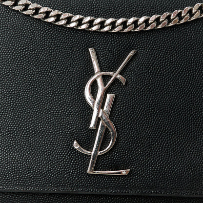 Saint Laurent Grain De Poudre Medium Classic Monogram Kate Satchel Black 9 of 11