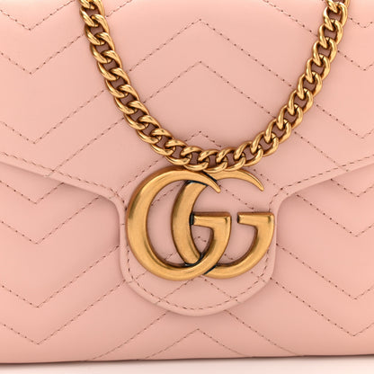 Gucci Calfskin Matelasse GG Marmont Chain Wallet Perfect Pink 7 of 11