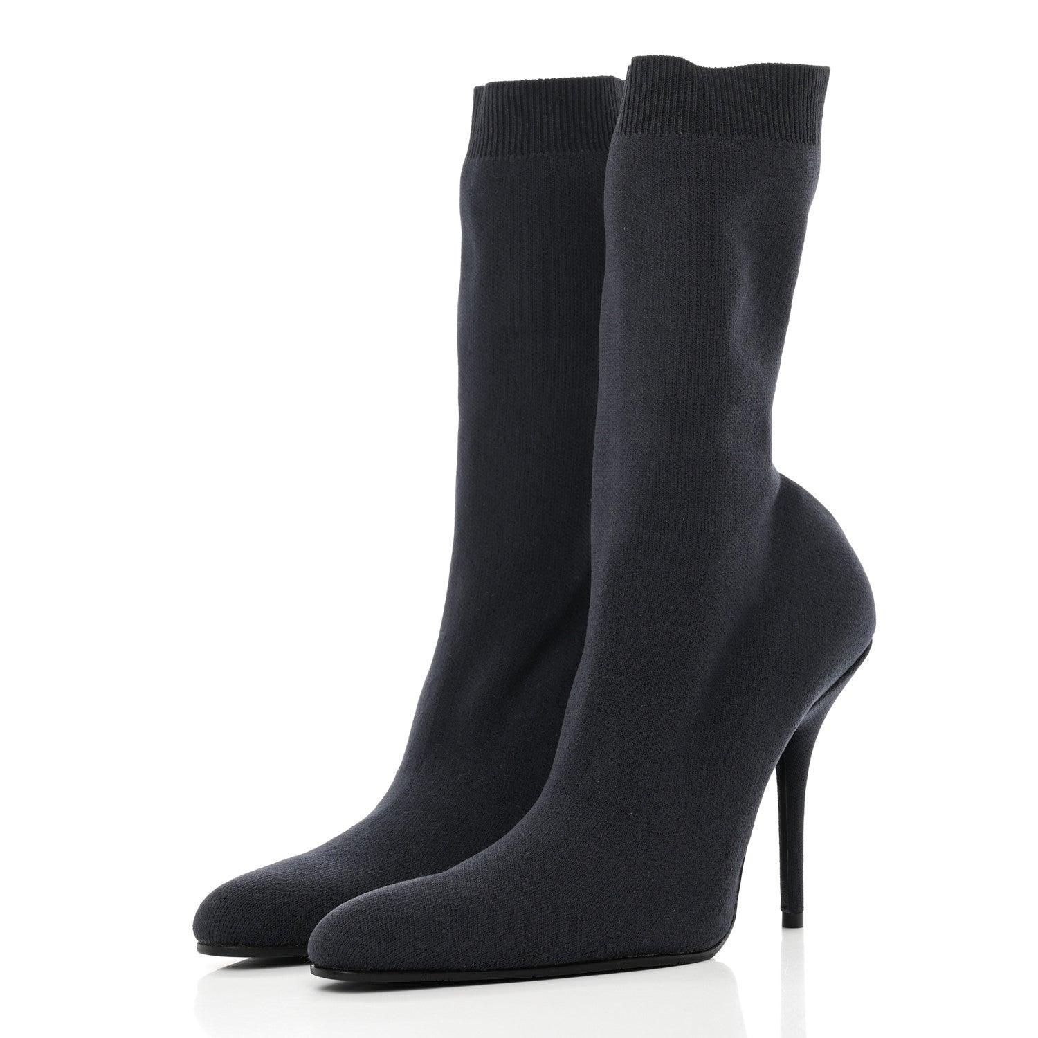 Balenciaga Knit Round Toe Knife Booties 40 Navy 3 of 12