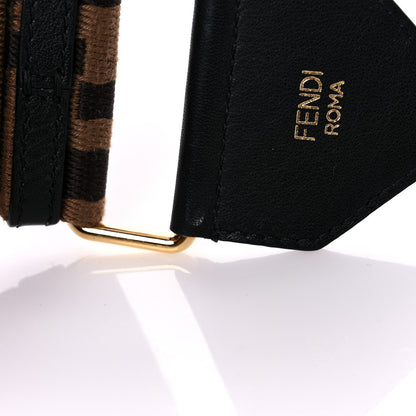 Fendi Ribbon Vitello Seta FF 1974 Adjustable Strap You Fango Marrone Black 5 of 6