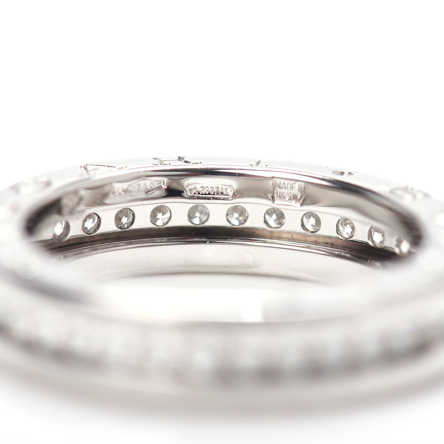 18K White Gold Diamond B.Zero1 One-Band Pave Ring 52 6