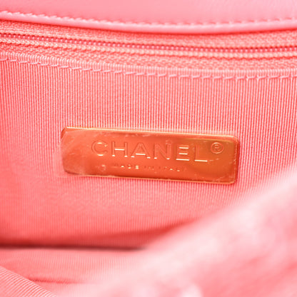 Chanel Sequin Quilted Medium Chanel 19 Flap Coral 6 of 11