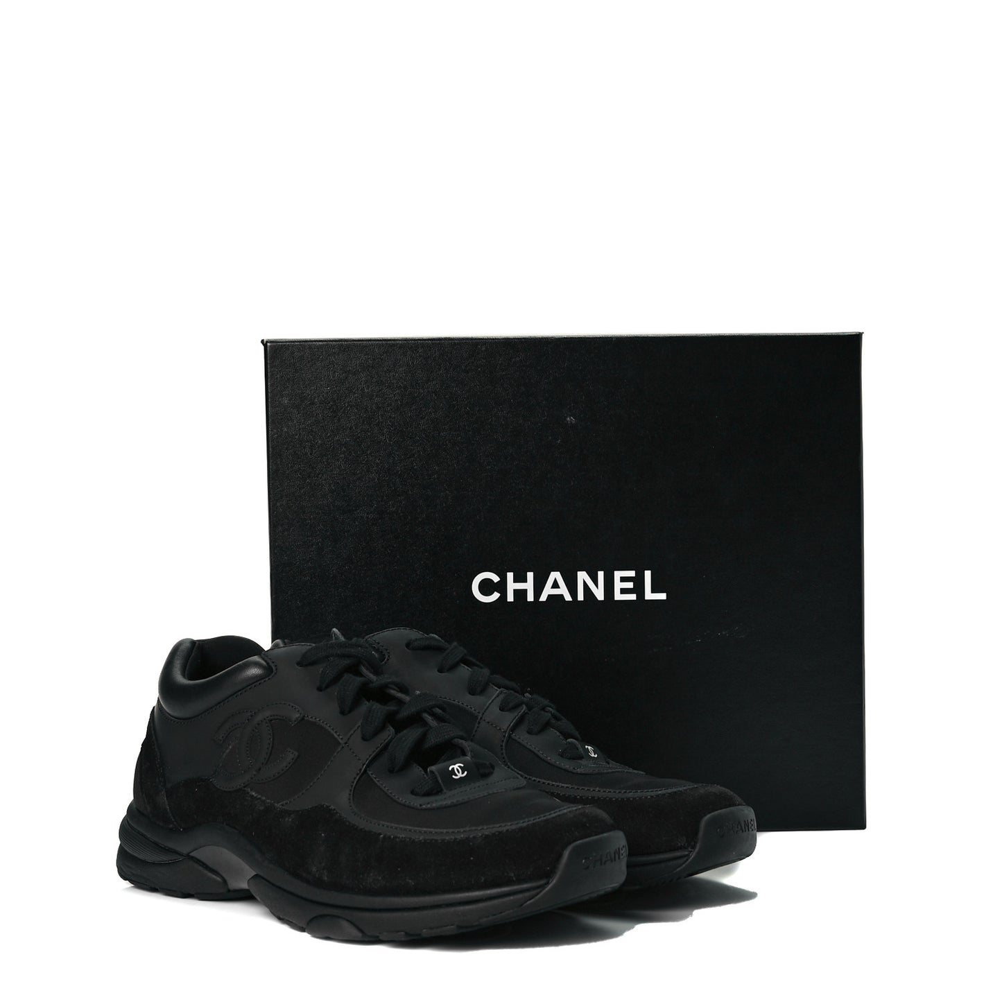 Toile Suede Calfskin CC Sneakers 40 Black