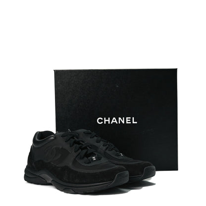 Chanel Toile Suede Calfskin CC Sneakers 40 Black 9 of 9