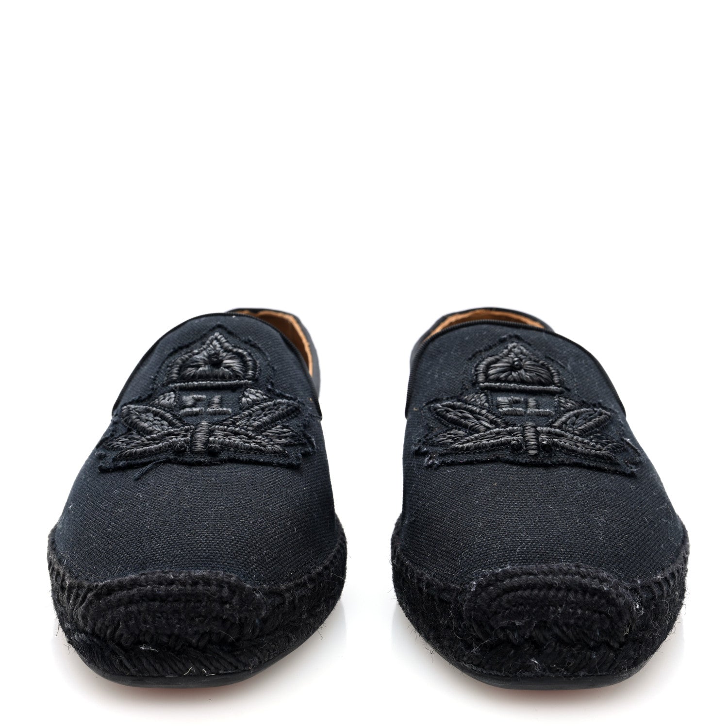 Christian Louboutin Olan Canvas Mens Nanou Orlato Flat Espadrilles 43 Black 3 of 8