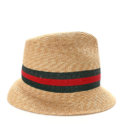 Gucci Abaca Straw Web Fedora Hat M 5 of 9