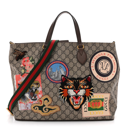 Gucci Soft GG Supreme Monogram Courrier Medium Crossbody Tote Beige New Acero 1 of 14
