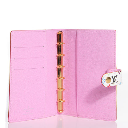 Louis Vuitton Monogram Multicolor Small Ring Agenda Cover White Litchi 5 of 7