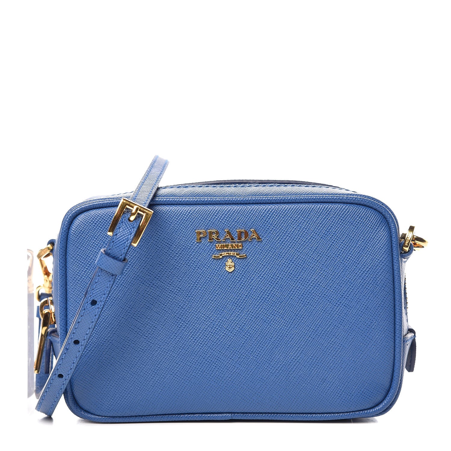Prada Saffiano Mini Camera Crossbody Bag Azzurro 1 of 11
