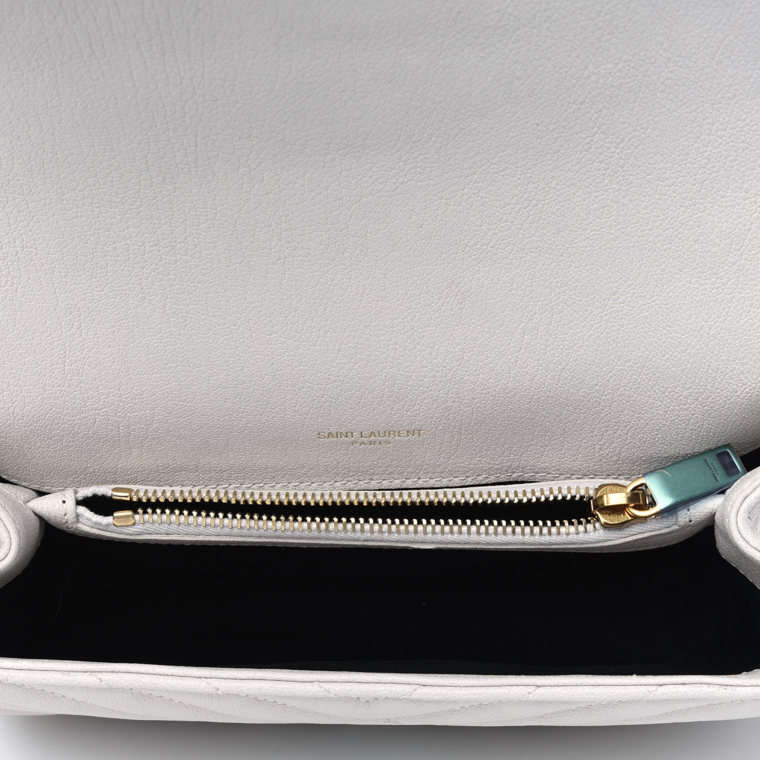 Saint Laurent Sheepskin Matelasse Chevron Monogram Medium College Bag Crema Soft 6 of 23