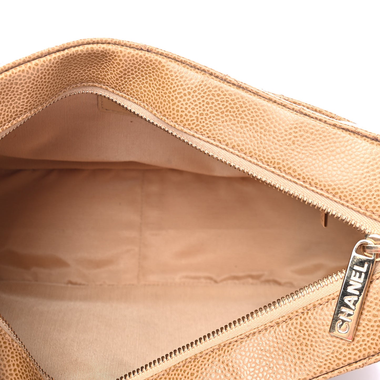 Caviar Quilted Timeless CC Shoulder Bag Beige