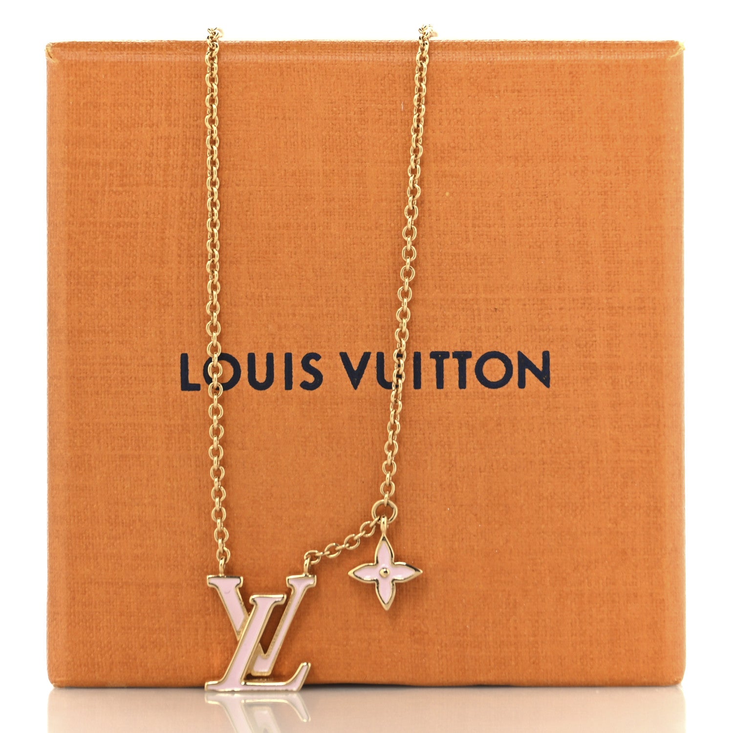 Louis Vuitton Enamel LV Iconic Necklace Gold Pink 7 of 7