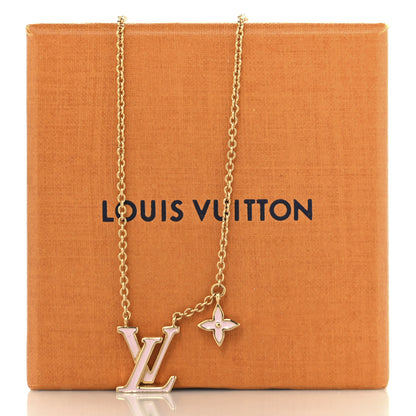 Louis Vuitton Enamel LV Iconic Necklace Gold Pink 7 of 7