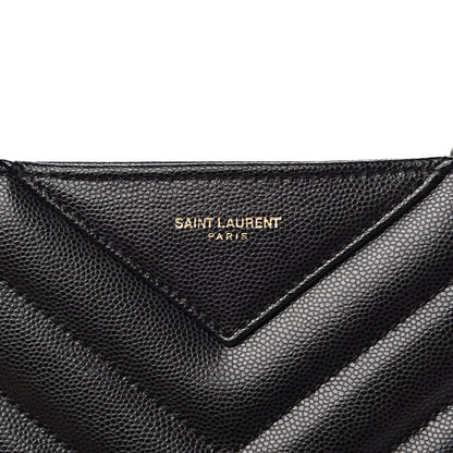 Saint Laurent Grain De Poudre Matelasse Chevron Small Tribeca Shopping Bag Black 11 of 12