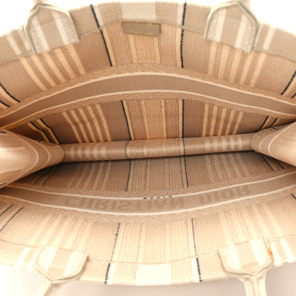 Christian Dior Canvas Embroidered Large Stripes Book Tote Beige 5 of 11