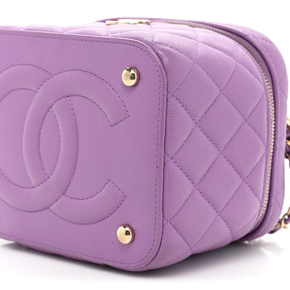 Chanel Caviar Quilted Small CC Vanity Case Purple 8 of 13