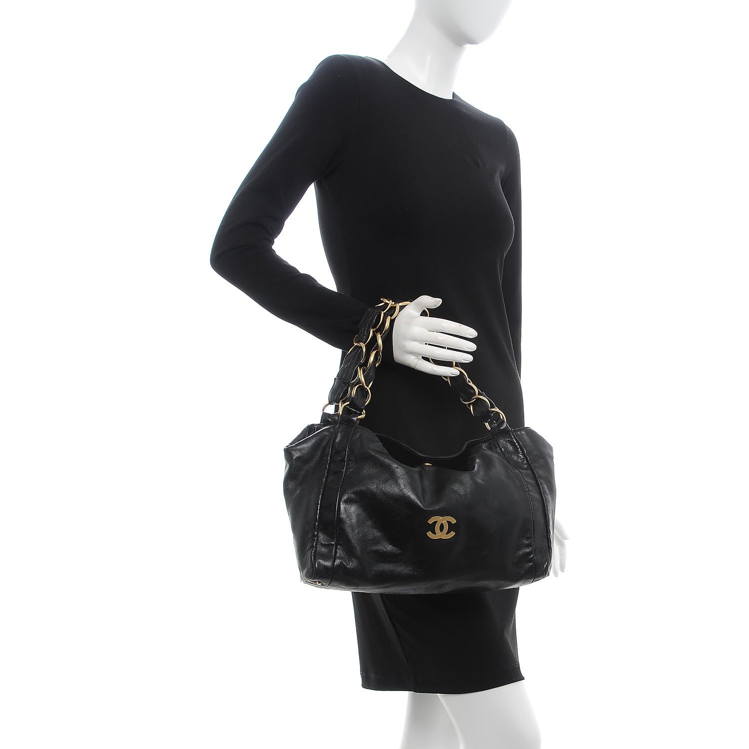 Chanel Lambskin Small Olsen Shoulder Bag Black 2 of 7