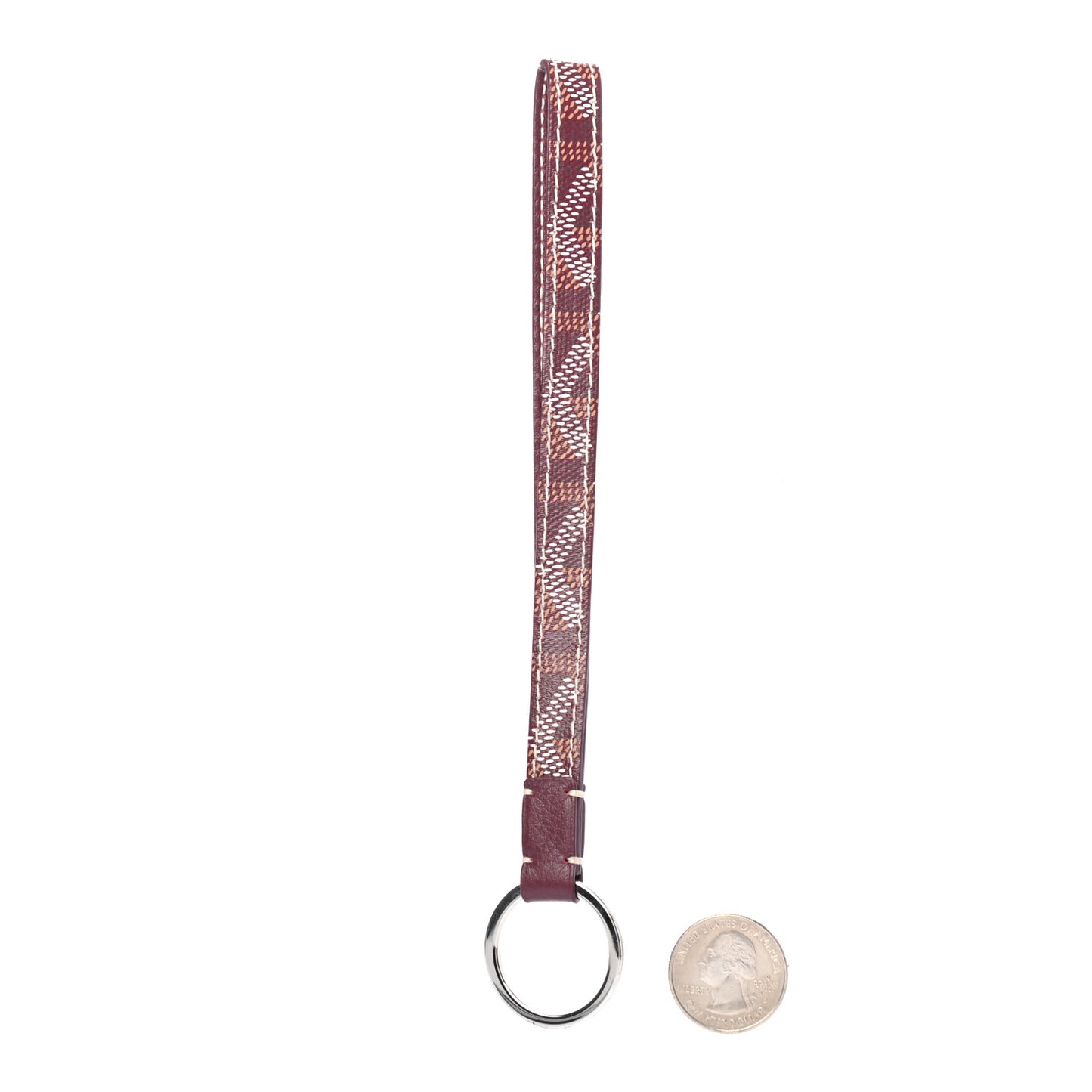 Goyardine Sesame Key Holder Burgundy